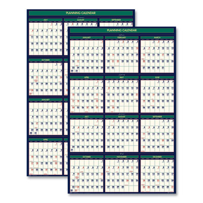 Four Seasons Business/Academic Recycled Wall Calendar, 24 x 37, 12-Month (July-June): 2023-2024, 12-Month (Jan to Dec): 2024