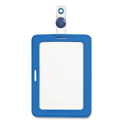 MyID Badge Holder, Vertical/Horizontal, 3 5/8 x 2 1/4, Blue, 1/ea