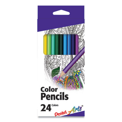 Color Pencils, 1.98 mm, H (#3), Assorted Lead and Barrel Colors, 24/Pack