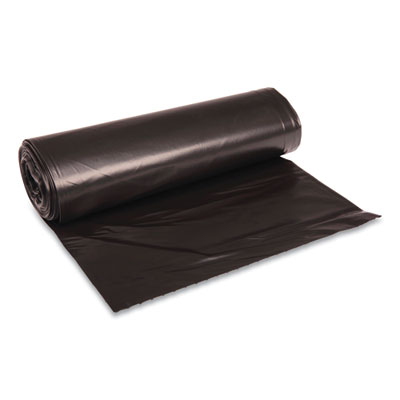 Recycled Low-Density Polyethylene Can Liners, 45 gal, 1.6 mil, 40" x 46", Black, 10 Bags/Roll, 10 Rolls/Carton