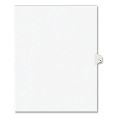 Preprinted Legal Exhibit Side Tab Index Dividers, Avery Style, 10-Tab, 13, 11 x 8.5, White, 25/Pack