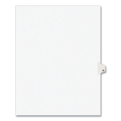 Preprinted Legal Exhibit Side Tab Index Dividers, Avery Style, 10-Tab, 15, 11 x 8.5, White, 25/Pack