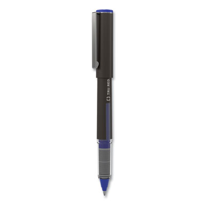 Roller Ball Pen, Stick, Fine 0.5 mm, Blue Ink, Black/Blue/Clear Barrel, 3/Pack