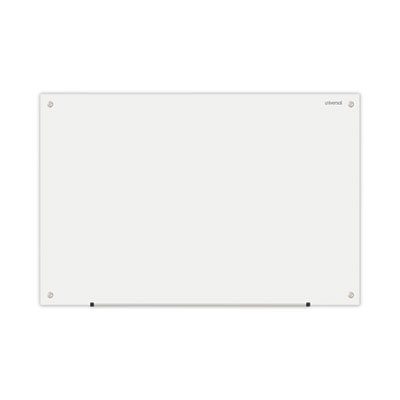 Frameless Glass Marker Board, 36 x 24, White Surface
