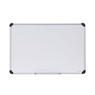 Deluxe Porcelain Magnetic Dry Erase Board, 36 x 24, White Surface, Silver/Black Aluminum Frame