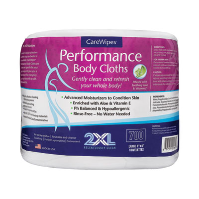Performance Body Cloths, 1-Ply, 6 x 8, Unscented, White, 700/Pack, 2 Packs/Carton