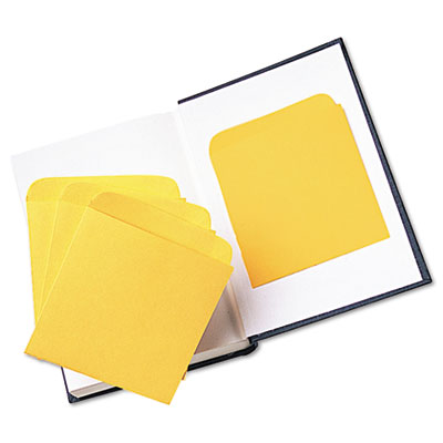 Library Book Card Pockets with Ungummed Backs, A7, Cameo Buff, 250/Box