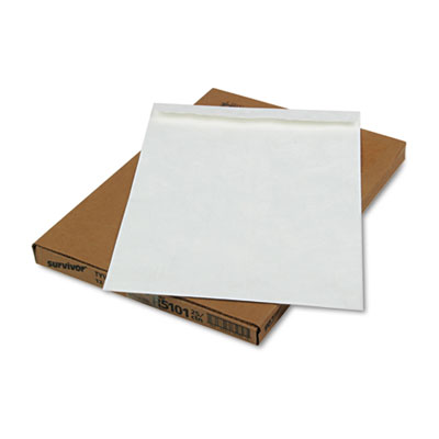 Heavyweight 18 lb Tyvek Catalog Mailers, Square Flap, Self-Adhesive Closure, 13 x 19, White, 25/Box