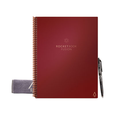 Fusion Smart Notebook, Seven Assorted Page Formats, Scarlet Sky Cover, (21) 11 x 8.5 Sheets