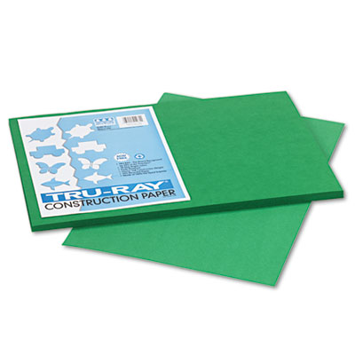 Tru-Ray Construction Paper, 76 lb Text Weight, 12 x 18, Holiday Green, 50/Pack