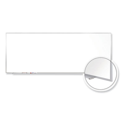 Magnetic Porcelain Whiteboard with Satin Aluminum Frame, 144.5 x 48.5, White Surface, Ships in 7-10 Business Days