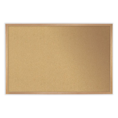 Natural Cork Bulletin Board with Frame, 48.5 x 48.5, Tan Surface, Oak Frame, Ships in 7-10 Business Days