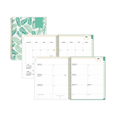 Day Designer Academic Year Weekly/Monthly Frosted Planner, Palms Artwork, 11 x 8.5, 12-Month (July to June): 2023 to 2024