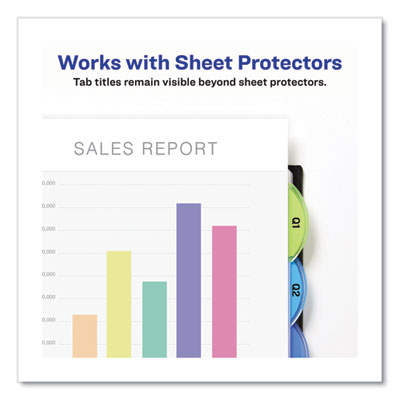 Insertable Style Edge Tab Plastic 1-Pocket Dividers, 5-Tab, 11.25 x 9.25, Translucent, 1 Set